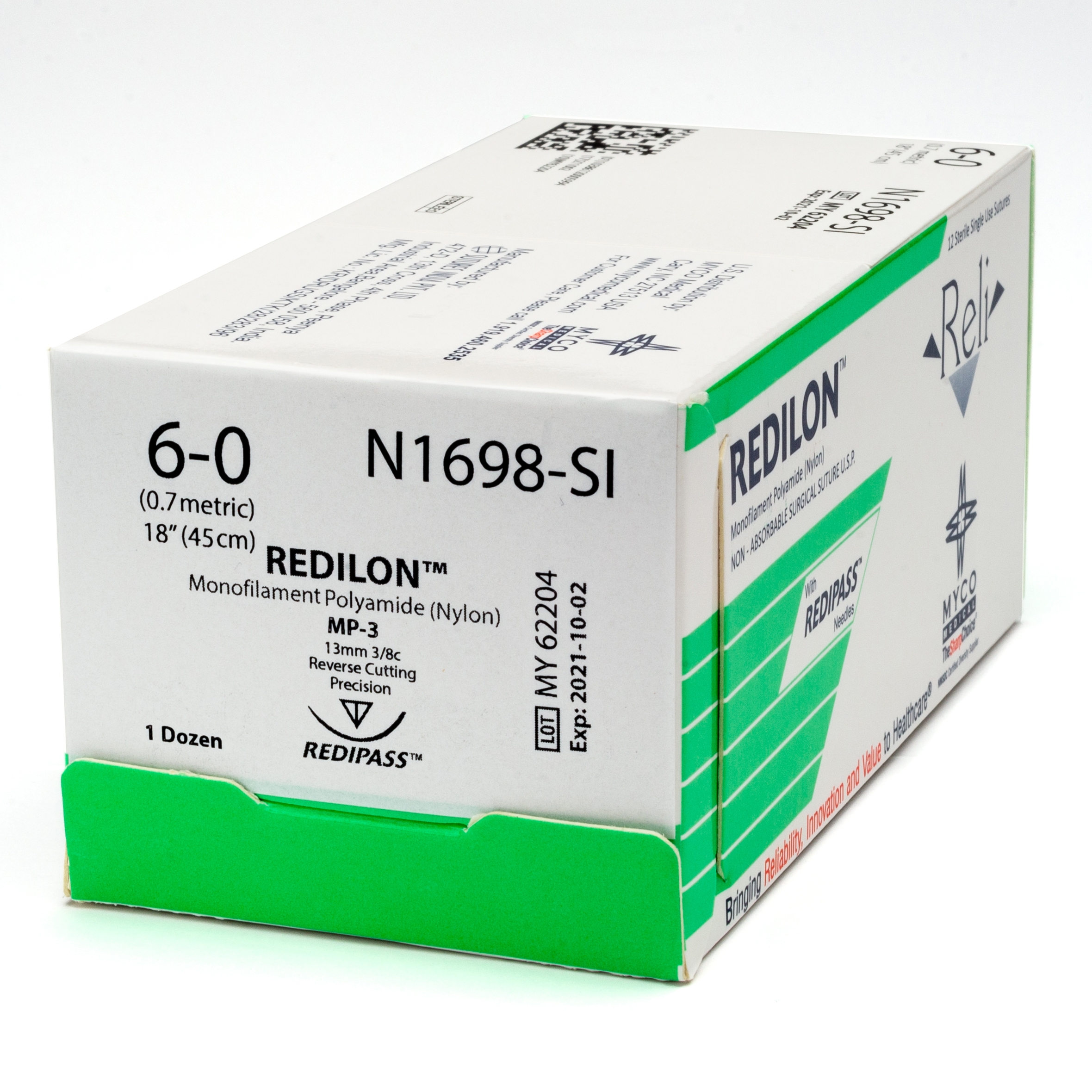 Suture with Needle Reli® Redilon™ Nonabsorbable  .. .  .  